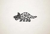 Wanddecoratie - Triceratops Dinosaurus - L - 44x105cm - Zwart - muurdecoratie - Line Art