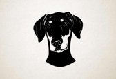 Wanddecoratie - Hond - Dobermann 2 - L - 85x75cm - Zwart - muurdecoratie - Line Art