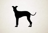 Silhouette hond - Italian Greyhound - Italiaanse windhond - L - 75x87cm - Zwart - wanddecoratie