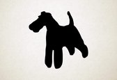Silhouette hond - Fox Terrier (rough) - Fox Terrier (ruw) - L - 75x77cm - Zwart - wanddecoratie