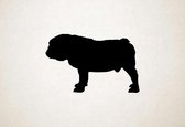 Silhouette hond - Toy Bulldog - L - 68x109cm - Zwart - wanddecoratie