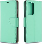 Voor Huawei P40 Pro Litchi Texture Pure Color Horizontale Flip PU lederen tas met houder & kaartsleuven & portemonnee & lanyard (groen)