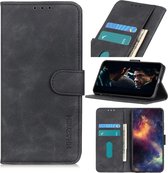 Voor Galaxy A01 Retro Texture PU + TPU horizontale flip lederen tas met houder & kaartsleuven & portemonnee (zwart)
