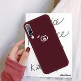 Voor Galaxy A70 Little Pig Pattern Frosted TPU beschermhoes (wijnrood)