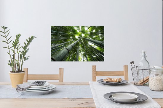 Sticker Muursticker Bamboe - Tops vanbos - 60x40 cm - film adhésif autocollant - sticker mural repositionnable