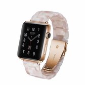 Simple Fashion Resin horlogebandje voor Apple Watch Series 5 & 4 40mm & Series 3 & 2 & 1 38mm (roze bloem)
