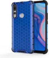 Voor Huawei Y9 Prime (2019) Shockproof Honeycomb PC + TPU Case (blauw)