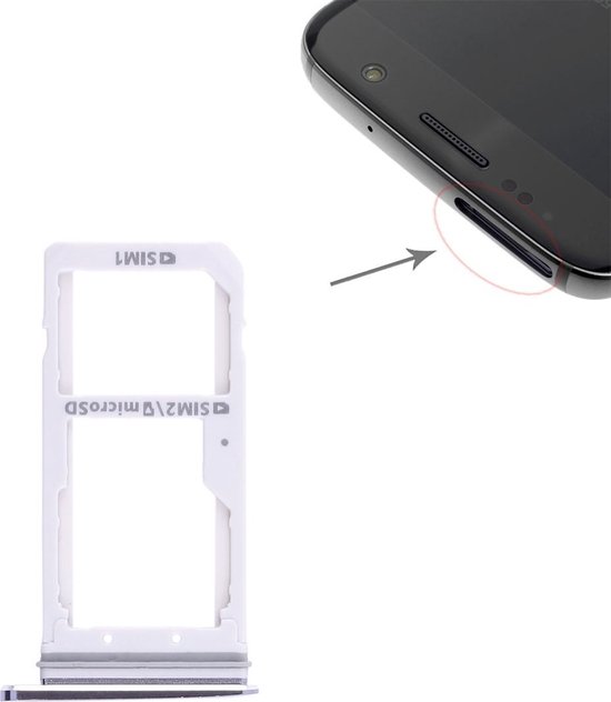 Let op type!! 2 SIM Card Tray / Micro SD Card Tray for Galaxy S7(Black) |  bol.com