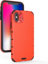 Voor iPhone XS Max schokbestendig graan leer PC + TPU Case (rood)