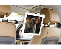 GadgetBay - Tablethouder - Universeel - Auto hoofdsteunklem - 360 graden draaibaar - Aluminium - Zwart