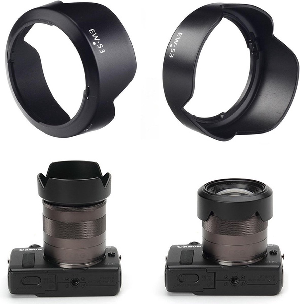 Zonnekap EW-53 voor Canon lens EF-M 15-45 M10 M5 49mm