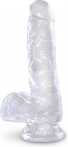 King Cock Clear 6" Cock with Balls - Realistic Dildos - Strap On Dildos