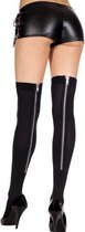 Zipper Kousen - Zwart - One Size (S-L 34 - 40)
