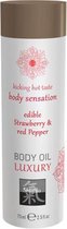Luxe Eetbare Body Oil - Aardbei & Rode Peper - Drogist - Massage