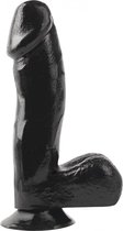6.5" Dong With Suction Cup - Black - Realistic Dildos -