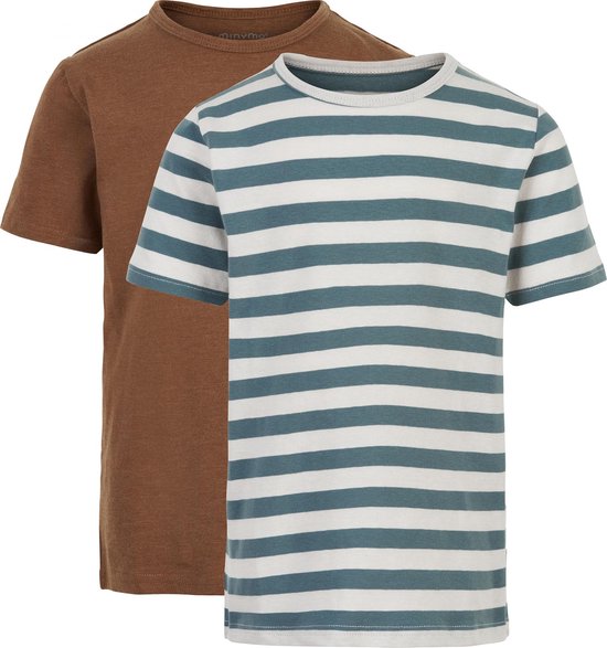MINYMO Baby-Jungen T-Shirt 2er Pack Langarm - Dunkelblau & Grau