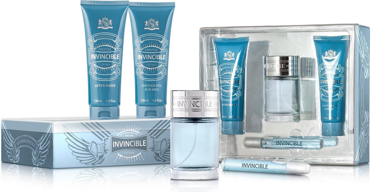 New Brand Perfumes Prestige - Invincible pour homme - Eau de toilette 100  ml + Gel... | bol