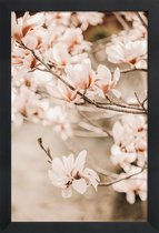 JUNIQE - Poster met houten lijst Magnolias 1 -13x18 /Bruin & Ivoor