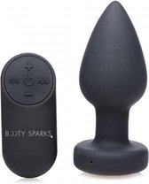 Silicone Vibrating LED Plug - Medium - Black