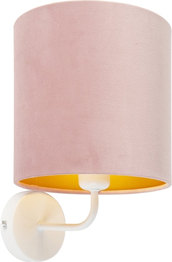 QAZQA - Retro Wandlamp voor binnen - 1 lichts - D 230 mm - Roze - Woonkamer | Slaapkamer | Keuken