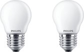 PHILIPS - LED Lamp - Set 2 Stuks - Classic Lustre 827 P45 FR - E27 Fitting - 4.3W - Warm Wit 2700K | Vervangt 40W - BSE
