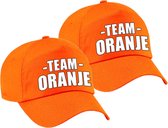 2x stuks team oranje pet voor volwassenen voor bedrijfsuitje / sportdag / training