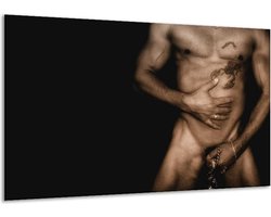 Schilderij Op Canvas Lichaam - Zwart, Sepia - 120x70cm 1Luik - Foto Op Canvas - GroepArt 6000+ Schilderijen 0p Canvas Art Collectie - Wanddecoratie - Woonkamer - Slaapkamer - Canvas Print