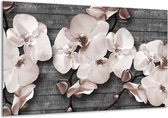 Peinture | Peinture sur toile Orchidée, Fleurs | Gris | 120x70cm 1Hatch | Tirage photo sur toile