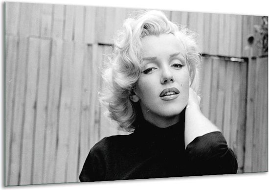 Glas schilderij Marilyn Monroe | Zwart, Wit, | 120x70cm | Foto print op... bol.com