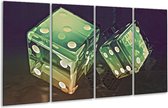 GroepArt - Glasschilderij - Modern - Groen, Geel, Zwart - 160x80cm 4Luik - Foto Op Glas - Geen Acrylglas Schilderij - 6000+ Glasschilderijen Collectie - Wanddecoratie