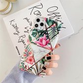 Voor iPhone 12/12 Pro Plating Geometric Flower Series IMD TPU mobiele telefoonhoes (roze PH4)