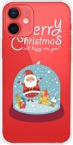 Trendy Cute Christmas Patterned Case Clear TPU Cover Phone Cases Voor iPhone 12 mini (Crystal Ball)