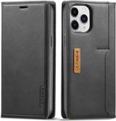 Voor iPhone 12 Pro Max LC.IMEEKE LC-001-serie PU + TPU kleuraanpassing Frosted horizontale flip lederen hoes met houder en kaartsleuf (zwart)