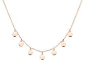 YO&NO - Ketting - Zilver rose verguld - Anker - Rondjes - 1,2 mm -  41 + 4 cm -  Sieraden vrouw - Zilver 925