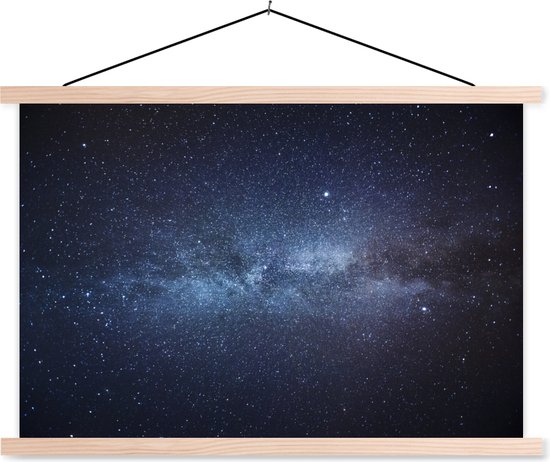 Posterhanger incl. Poster - Schoolplaat - Melkweg in het zonnestelsel - 150x100 cm - Blanke latten