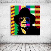 Pop Art Michael Jackson Canvas - 90 x 90 cm - Canvasprint - Op dennenhouten kader - Geprint Schilderij - Popart Wanddecoratie