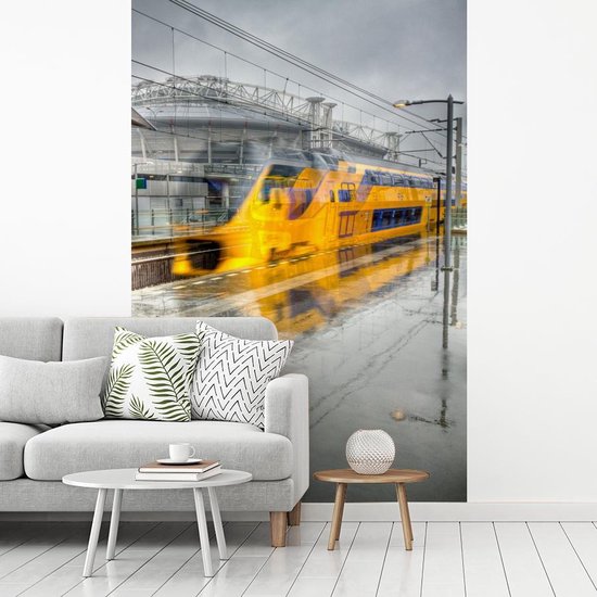 Behang - Fotobehang Amsterdam - Trein - Geel - Breedte 145 cm x hoogte 220  cm | bol.com