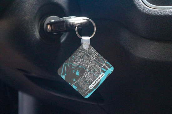 Porte-clés - Cadeaux de distribution - Plan de la ville - Vlaardingen - Grijs - Blauw - Plastique