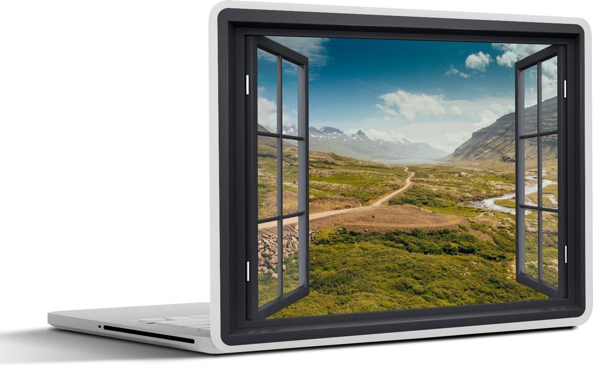 Laptop sticker - 12.3 inch - Doorkijk - Berg - Pad - 30x22cm - Laptopstickers - Laptop skin - Cover