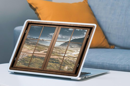 Laptop sticker - 17.3 inch - Doorkijk - Berg - Pad - 40x30cm ...