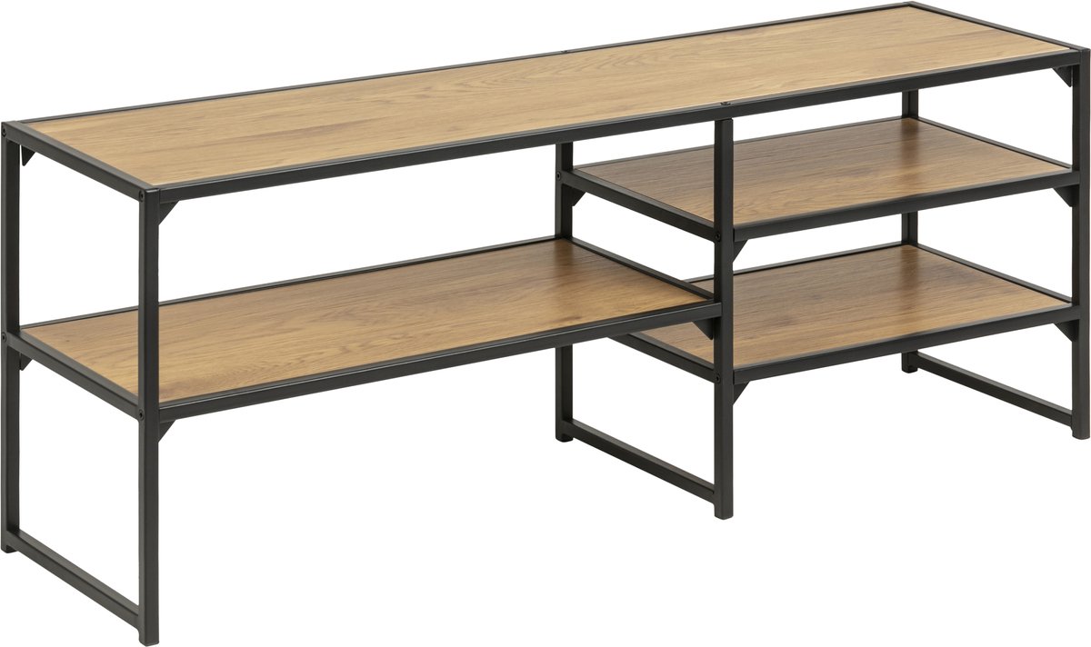 Sea TV-meubel met 3 planken, mat zwart.