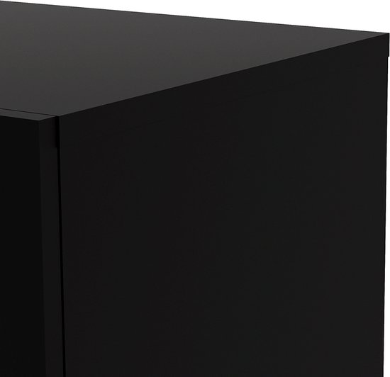 Commode Petra à 4 tiroirs, noir mat.
