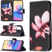 Voor Xiaomi Poco M3 Pro/Redmi Note 10 5G Gekleurd Tekenpatroon Horizontale Flip Lederen Case met Houder & Kaartsleuven & Portemonnee (Lotus)