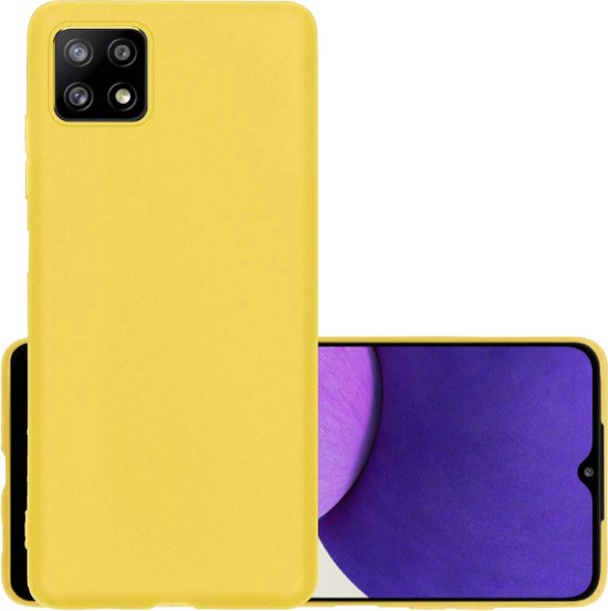 Samsung Galaxy A22 Hoesje (5G) Back Cover Siliconen Case Hoes Geel