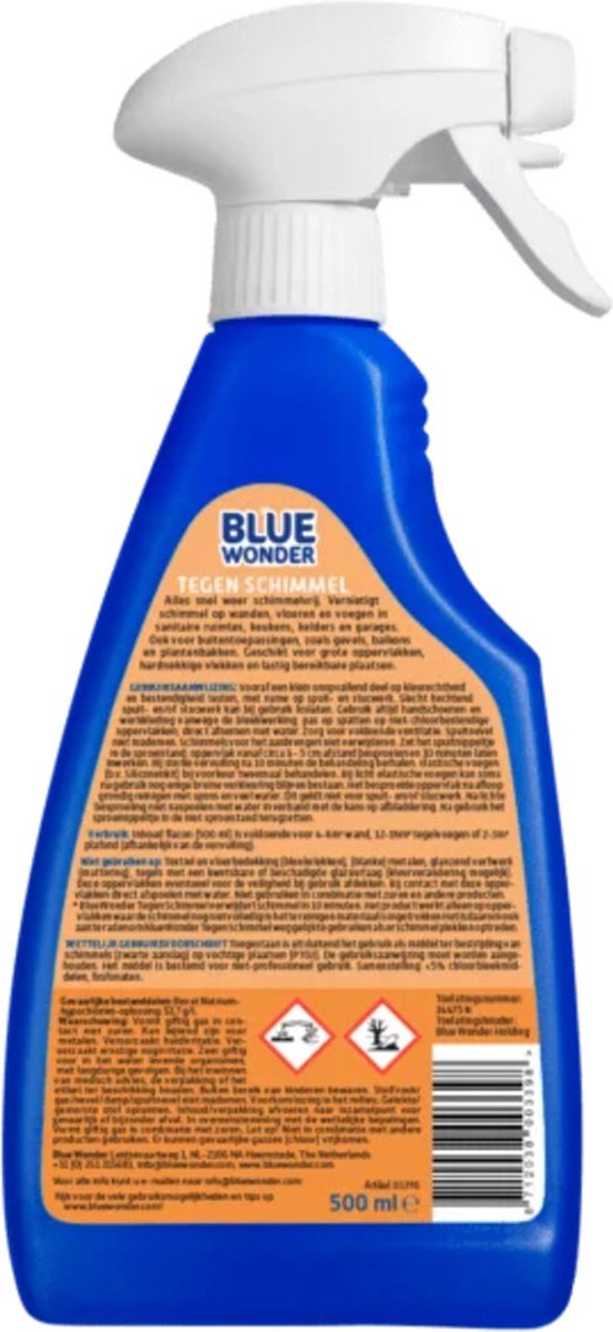 Blue Wonder - Speciaalreiniger tegen Schimmel - Sprayfles - 500 ml - 1 stuk van Merkloos	 — afbeelding 3