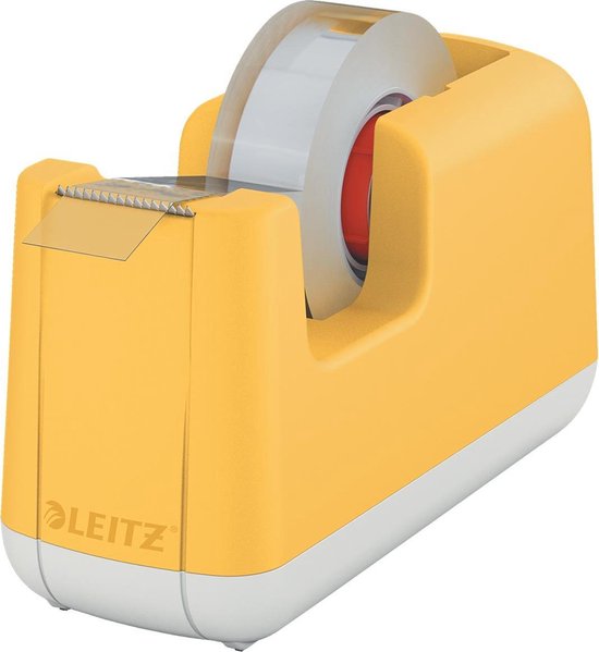 Leitz Cosy Plakbandhouder - Plakband Dispenser Inclusief Plakband - Ideaal voor Thuiskantoor/Thuiswerken - Warm Geel