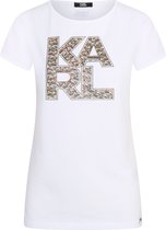 Karl Lagerfeld - Dames Tee SS Library Logo Shirt - Wit - Maat S