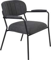 Nancy's North Wantagh Lounge Chair - Industrieel - Zwart, Donkergrijs - Polyester, Multiplex, Staal - 61 cm x 69,5 cm x 73 cm
