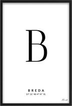 Poster Letter B Breda A2 - 42 x 59,4 cm (Exclusief Lijst)