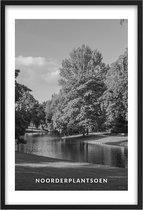 Poster Noorderplantsoen Groningen - A2 - 42 x 59,4 cm - Inclusief lijst (Zwart Aluminium)